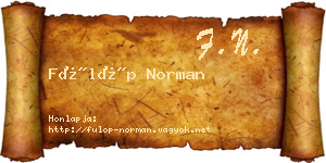 Fülöp Norman névjegykártya